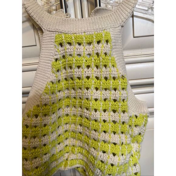 Zara Girls Crochet Open Knit Halter Cropped Top Green Beige Size 11-12 NWT - Picture 5 of 8